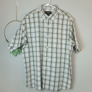Eddie Bauer Green Button Down Short Sleeves Shirt Size XL